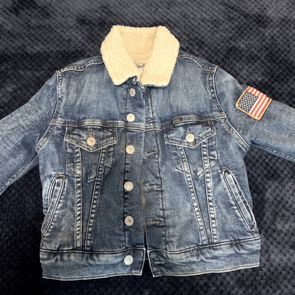 Fur lined denim jacket